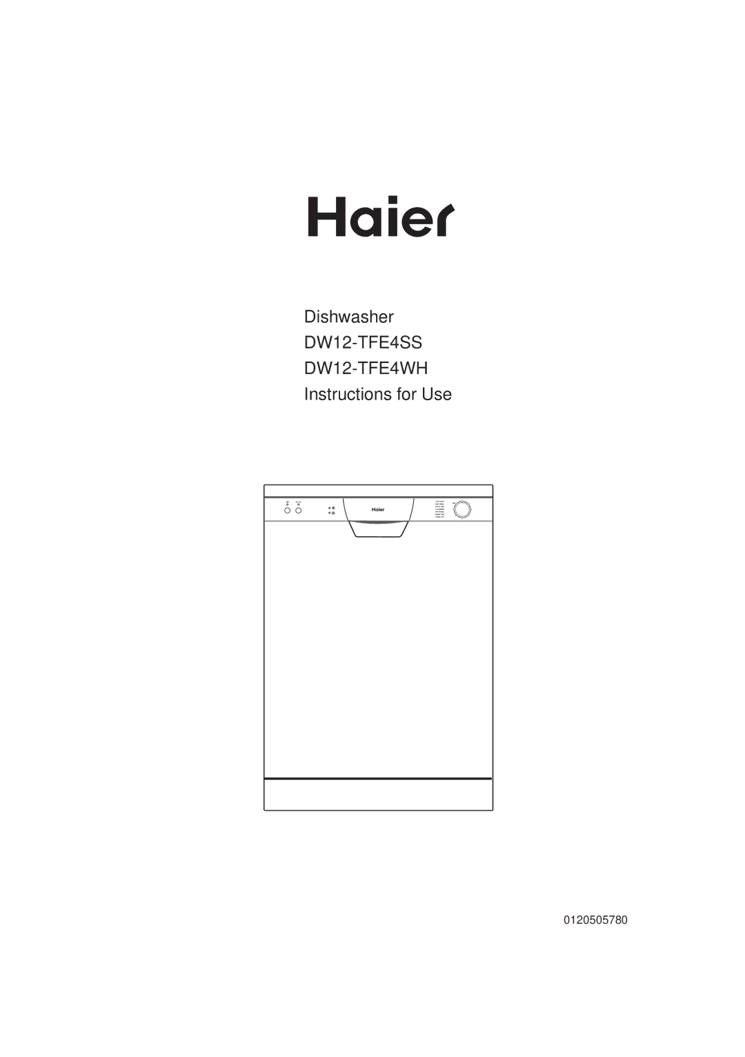 Haier manual DW12-TFE4SS DW12-TFE4WH 