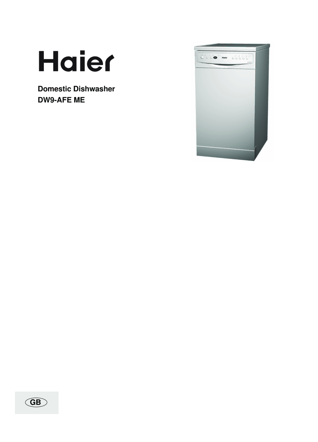 Haier manual Domestic Dishwasher DW9-AFE ME 