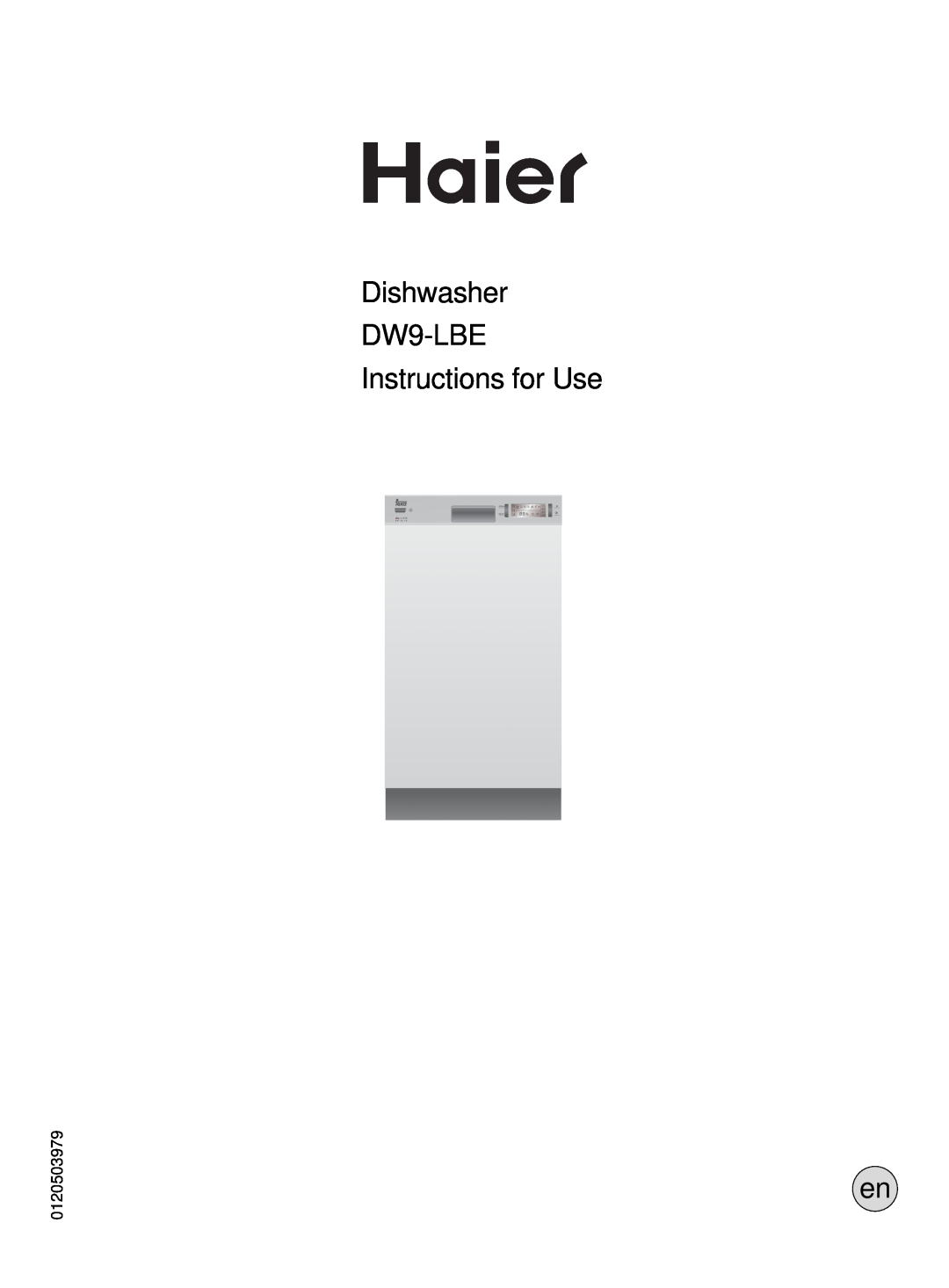 Haier manual Dishwasher DW9-LBE Instructions for Use 