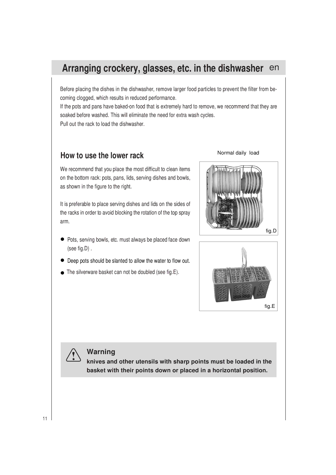 Haier DW9-TFE3, DW9-UFE3 manual Arranging crockery, glasses, etc. in the dishwasher en, How to use the lower rack 