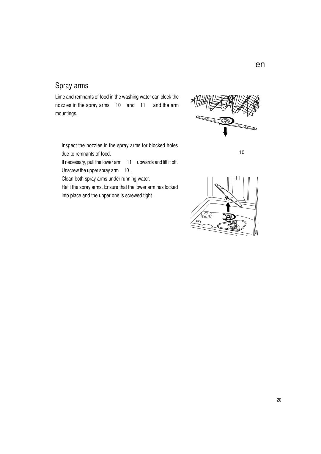 Haier DW9-UFE3, DW9-TFE3 manual Spray arms 