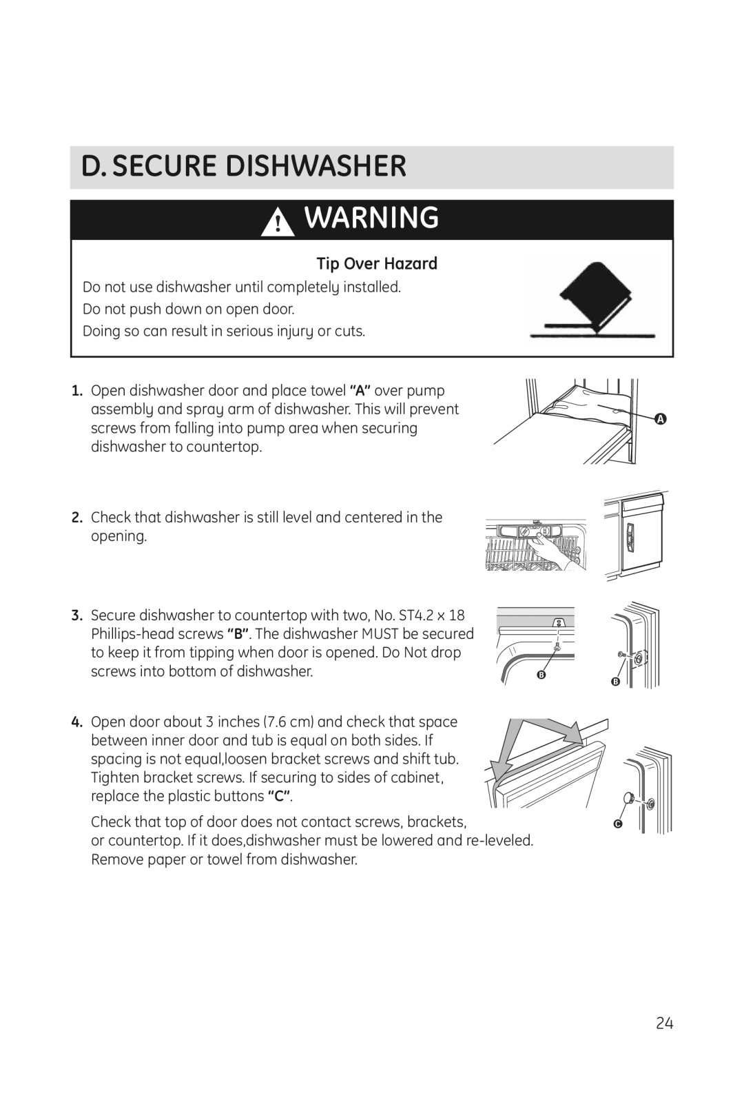 Haier DWL3025 installation manual Secure Dishwasher 