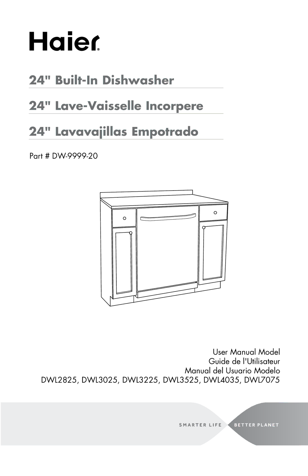 Haier DWL4035, DWL7075, DWL3525, DWL2825, DWL3225 user manual 