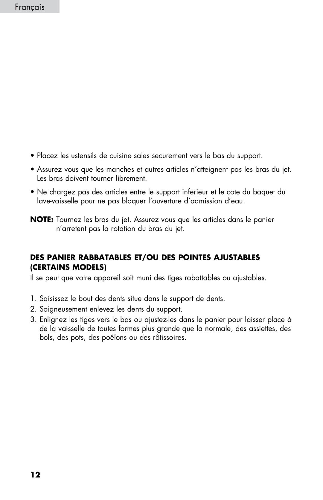 Haier DWL4035, DWL7075, DWL3525, DWL2825, DWL3225 user manual Français 