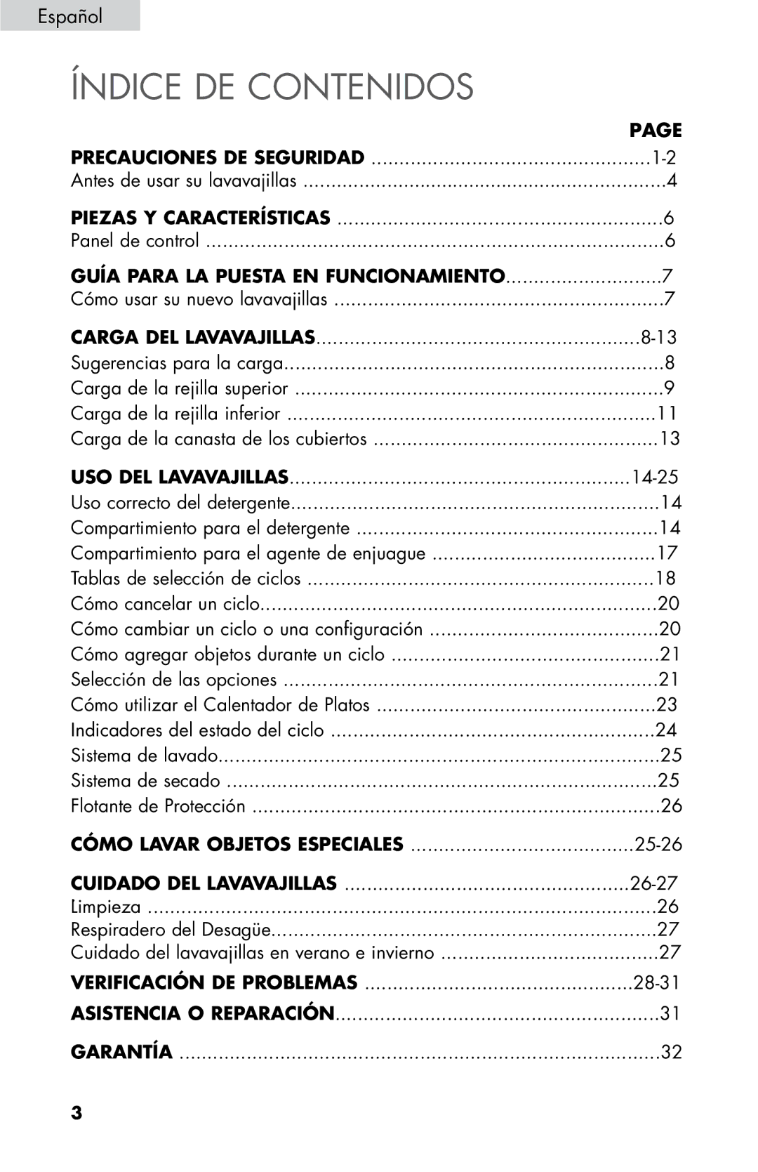 Haier DWL7075, DWL4035, DWL3525 Antes de usar su lavavajillas, Panel de control, Guía Para LA Puesta EN Funcionamiento 