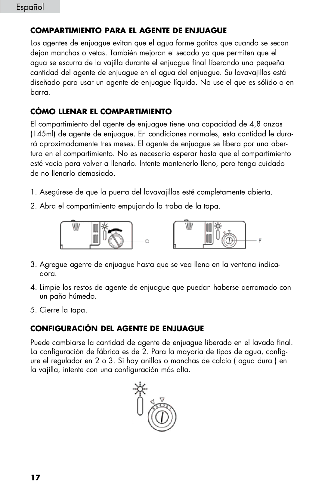 Haier DWL3225, DWL7075, DWL4035, DWL3525, DWL2825 Compartimiento Para EL Agente DE Enjuague, Cómo Llenar EL Compartimiento 