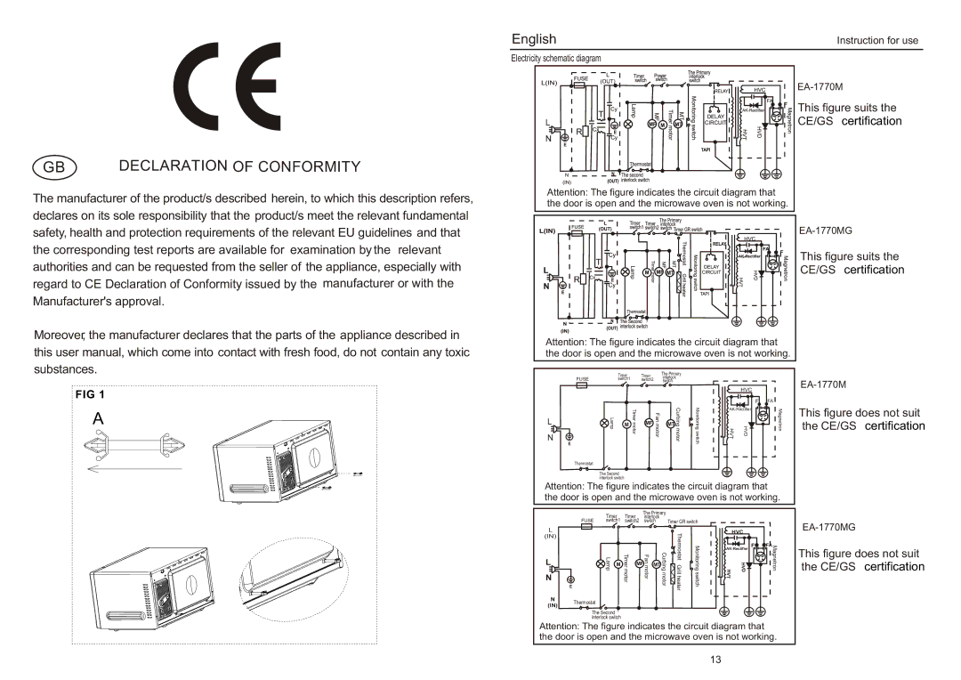 Haier EA-1770MG manual Declaration of Conformity 