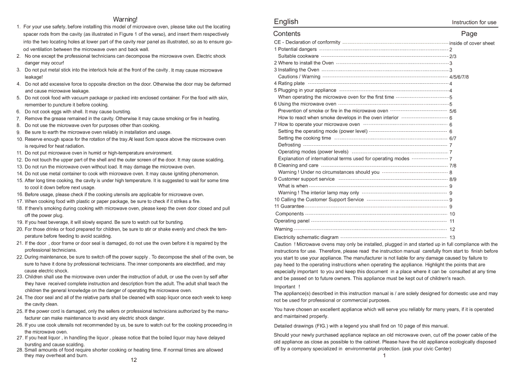 Haier EA-1770MG manual Instruction for use 