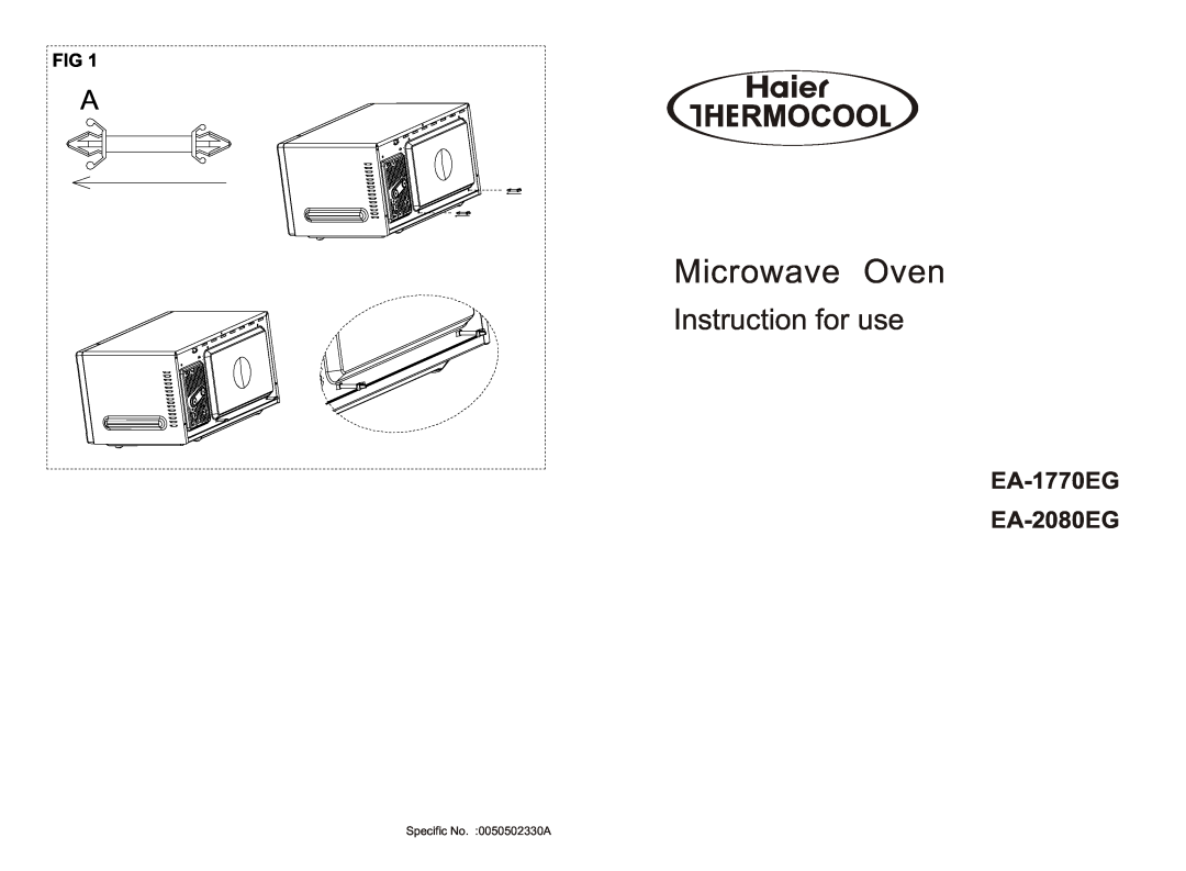Haier manual EA-1770EG EA-2080EG, Microwave Oven, Instruction for use 