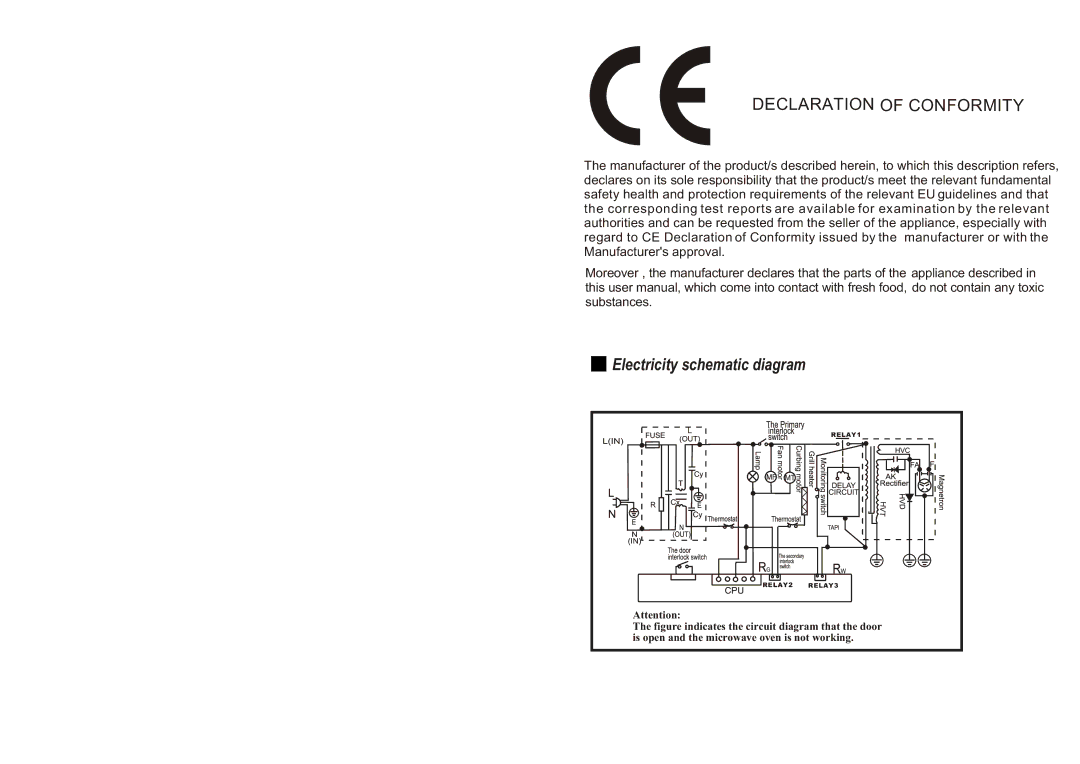 Haier EB-2080EGV owner manual Electricity schematic diagram 