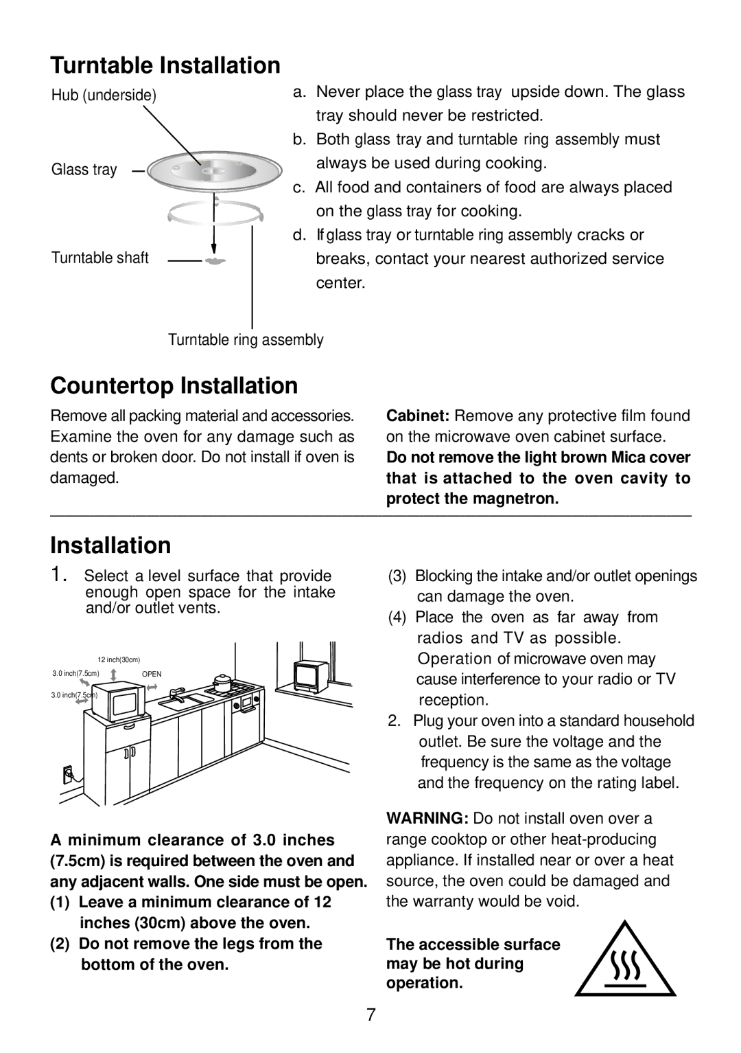 Haier EB-32100EGS, EB-32100EGB manual Turntable Installation 