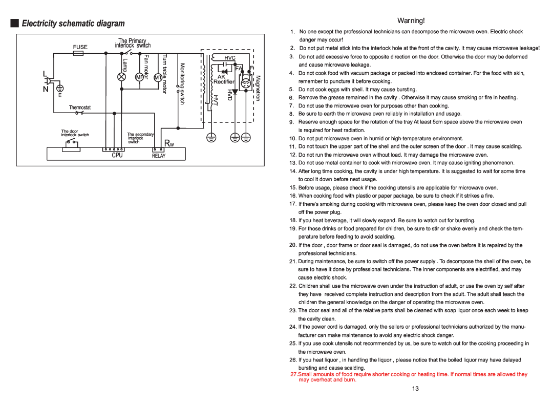 Haier EB-3690E manual The Primary, switch, Electricity schematic diagram 