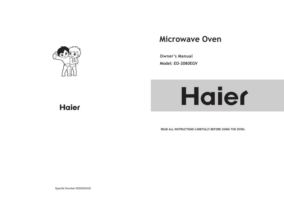 Haier EO-2080EGV owner manual Microwave Oven 