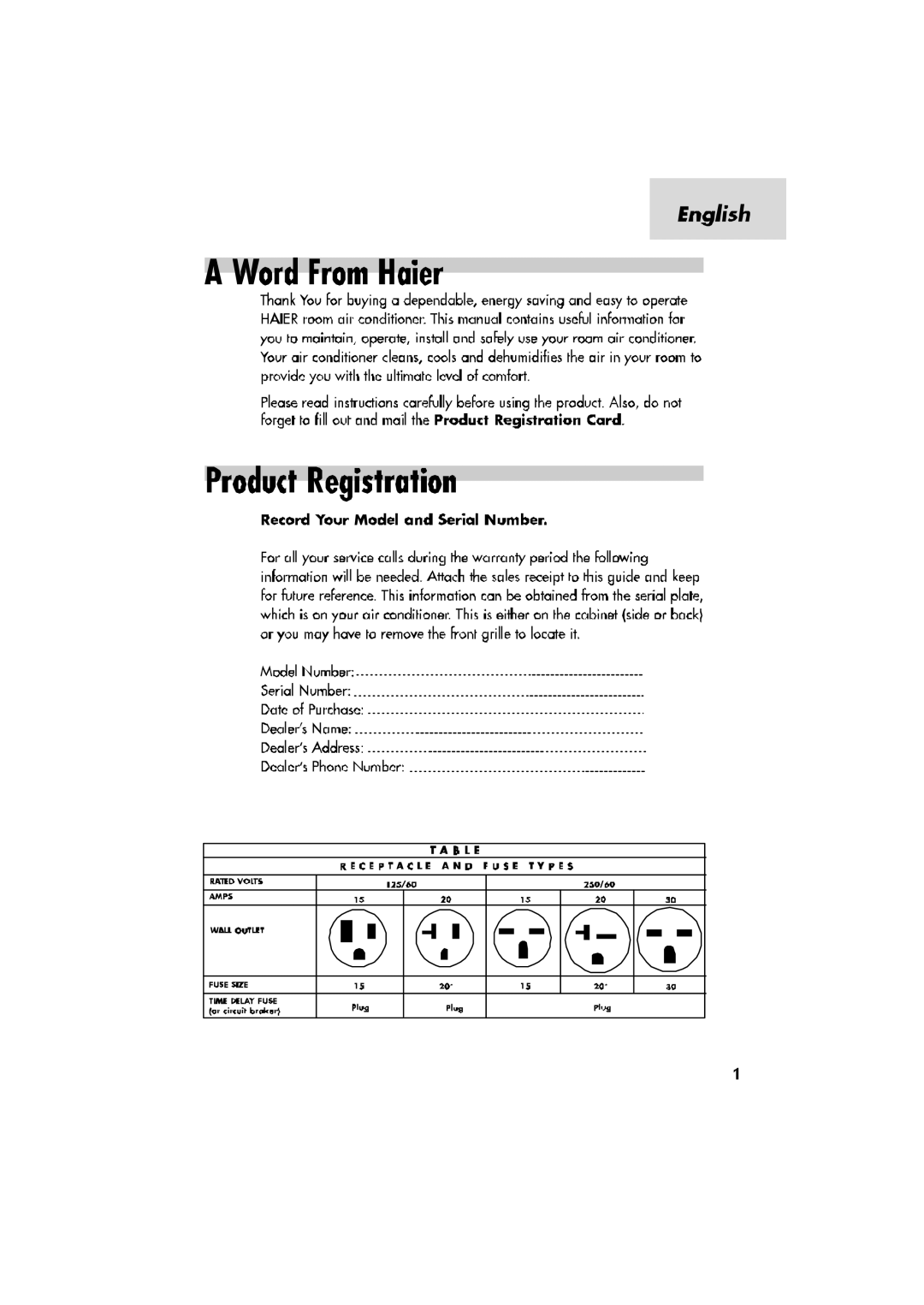 Haier HWR08XC5, ESA3085, HWF08XC5, ESA3065 manual 