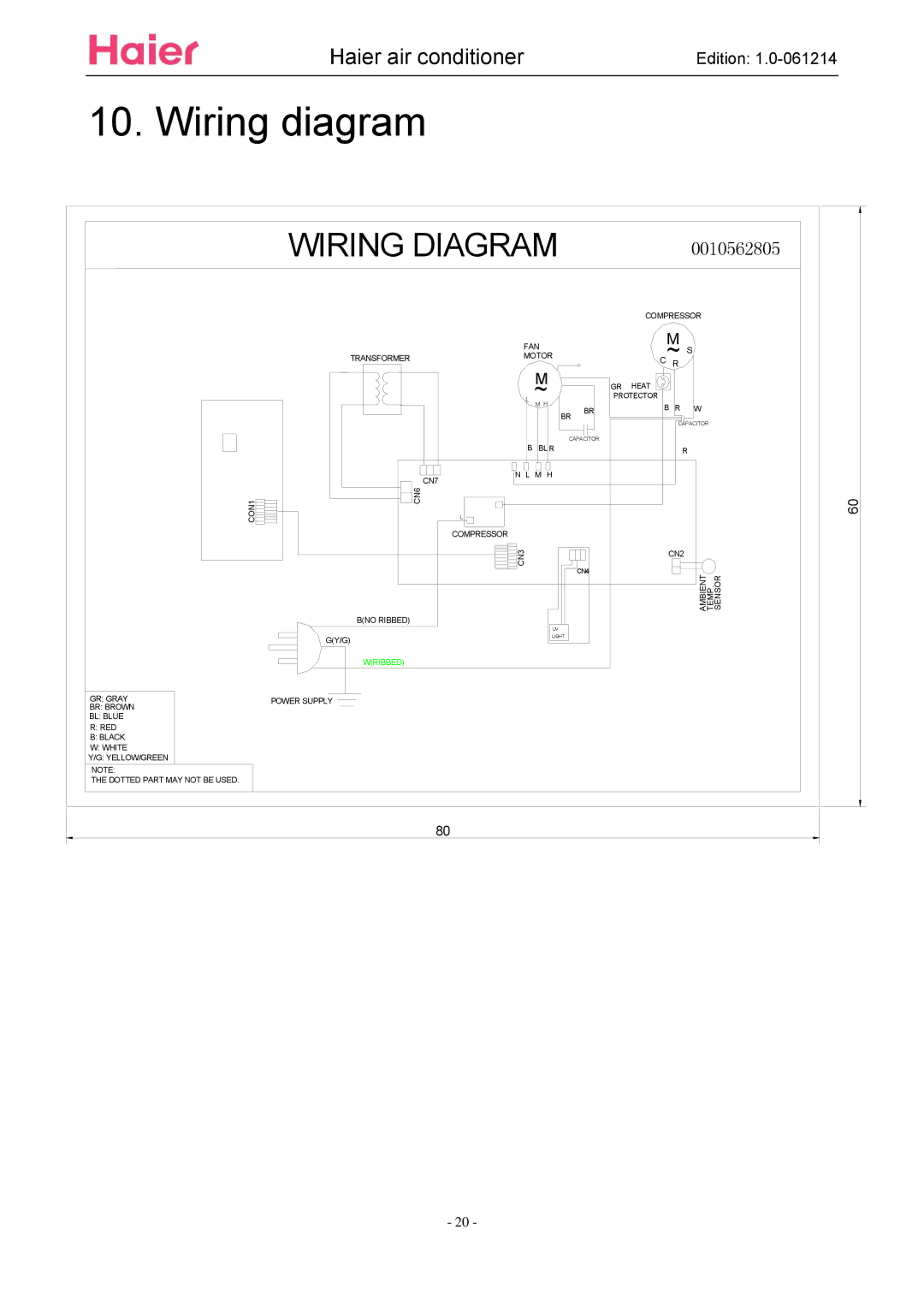 Haier ESA3087 service manual Wiring diagram, Wiring Diagram 