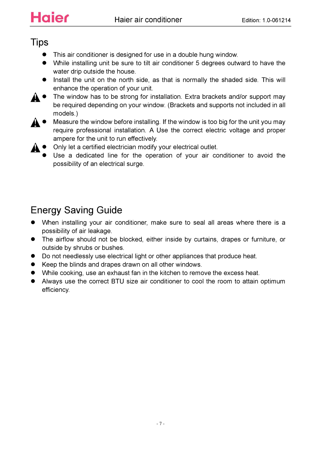 Haier ESA3087 service manual Tips 