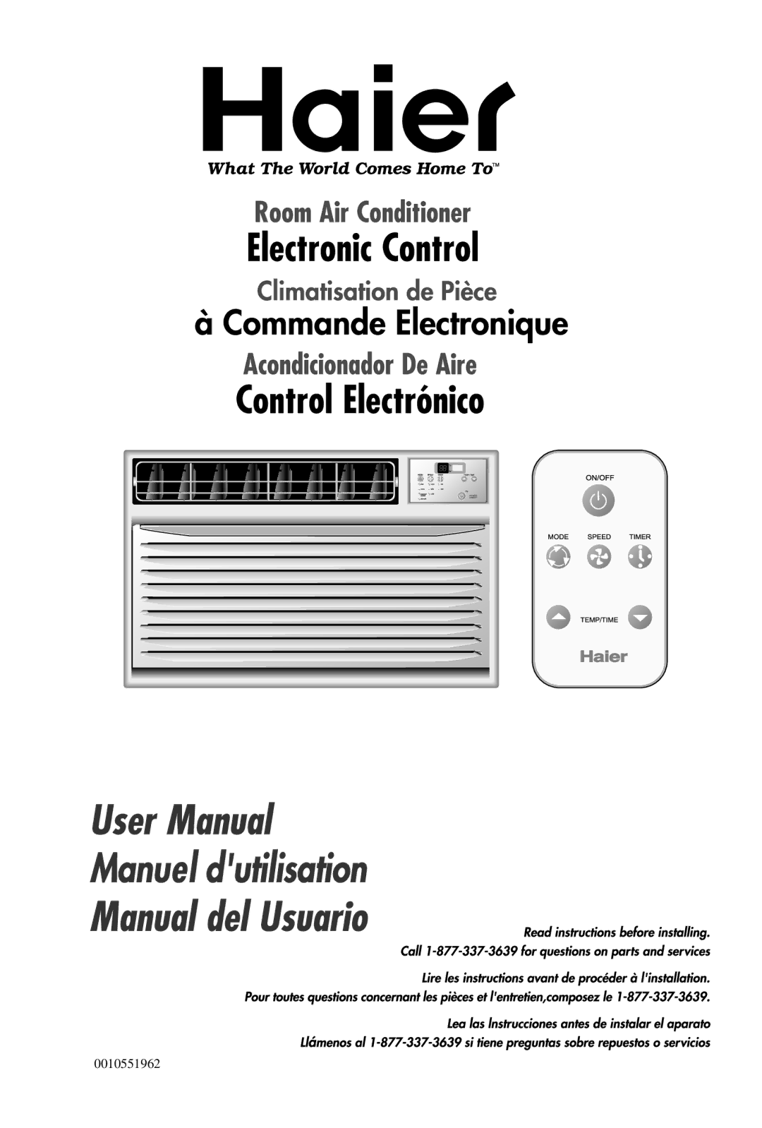 Haier ESA3105 manual 0010551962 