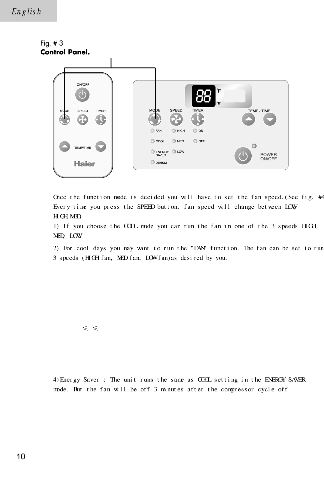 Haier ESA3105 manual English 