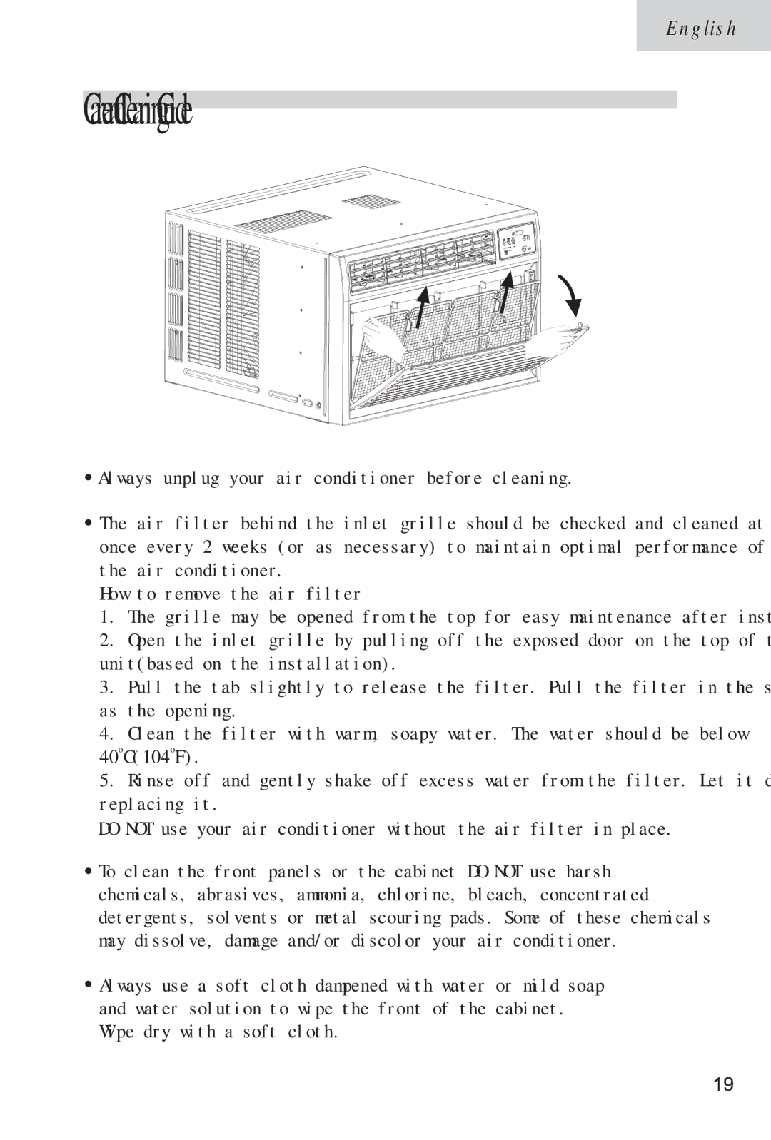 Haier ESA3105 manual GuideCleaingandCare 