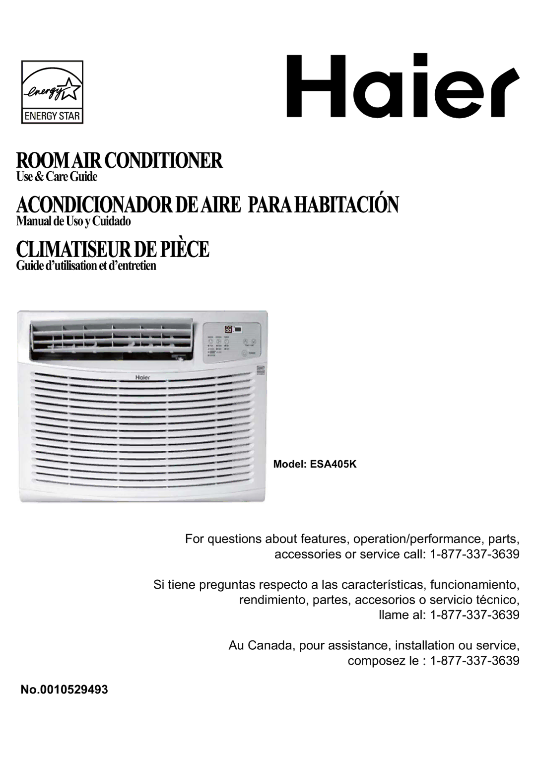 Haier ESA405K manual Climatiseurdepièce 