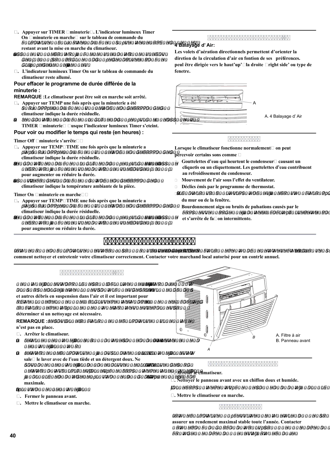 Haier ESA405K manual Entretienduclimatiseur 