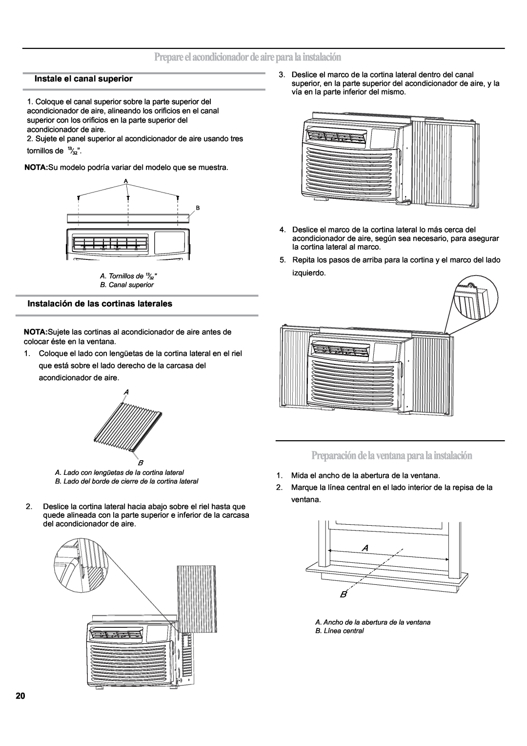 Haier ESA405K manual Prepareelacondicionadordeaireparalainstalación, Preparacióndelaventanaparalainstalación 