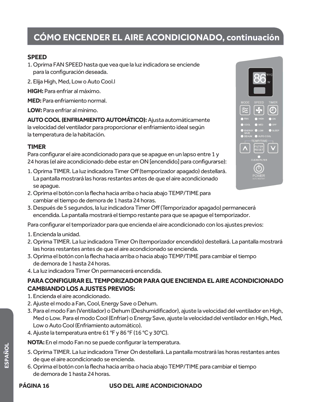 Haier ESA406M, ESA410M, ESA408M, ESA412M, ESA405M, HWR05XCM user manual Speed Timer 