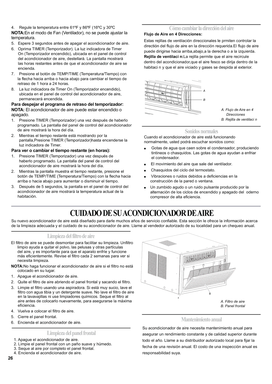 Haier ESA424J-L manual Cuidadodesuacondicionadordeaire 