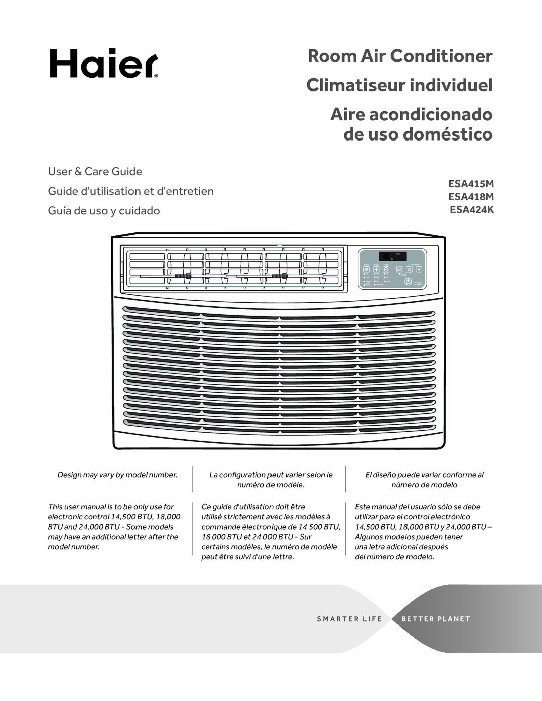 Haier ESA418M, ESA424K, ESA415M user manual Aire acondicionado 