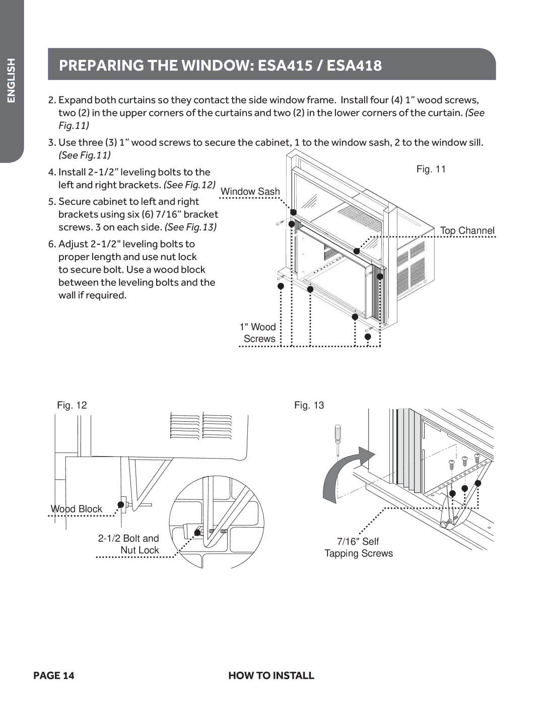 Haier ESA415M, ESA424K, ESA418M user manual Preparing the Window ESA415 / ESA418 