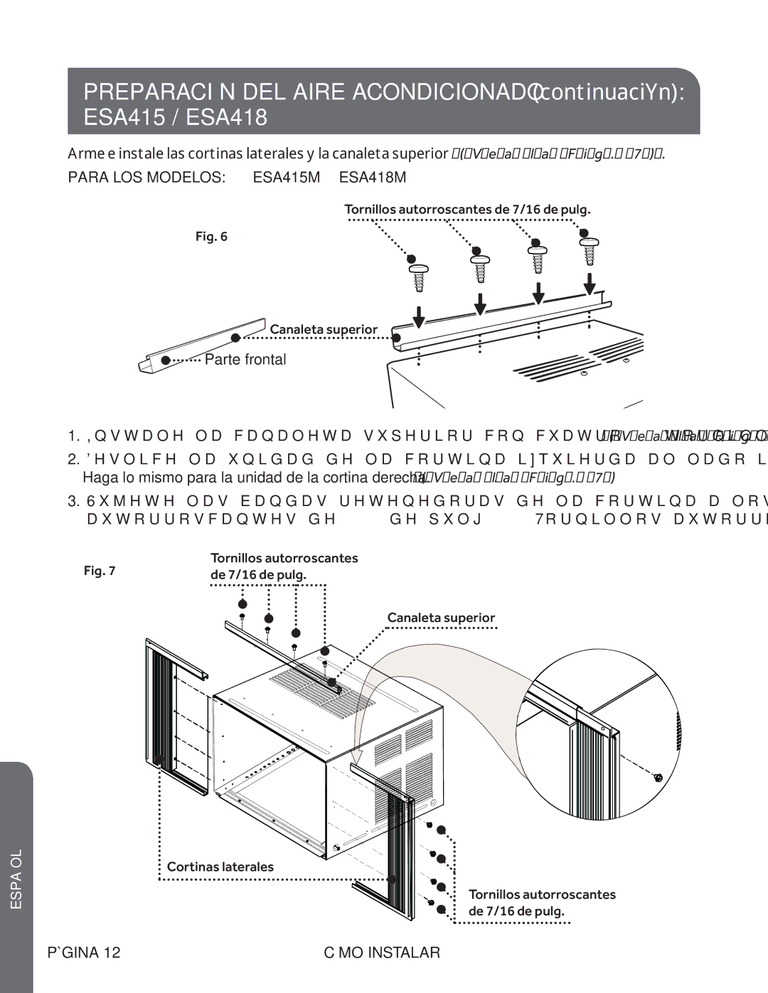 Haier ESA424K user manual Para LOS Modelos ESA415M ESA418M 