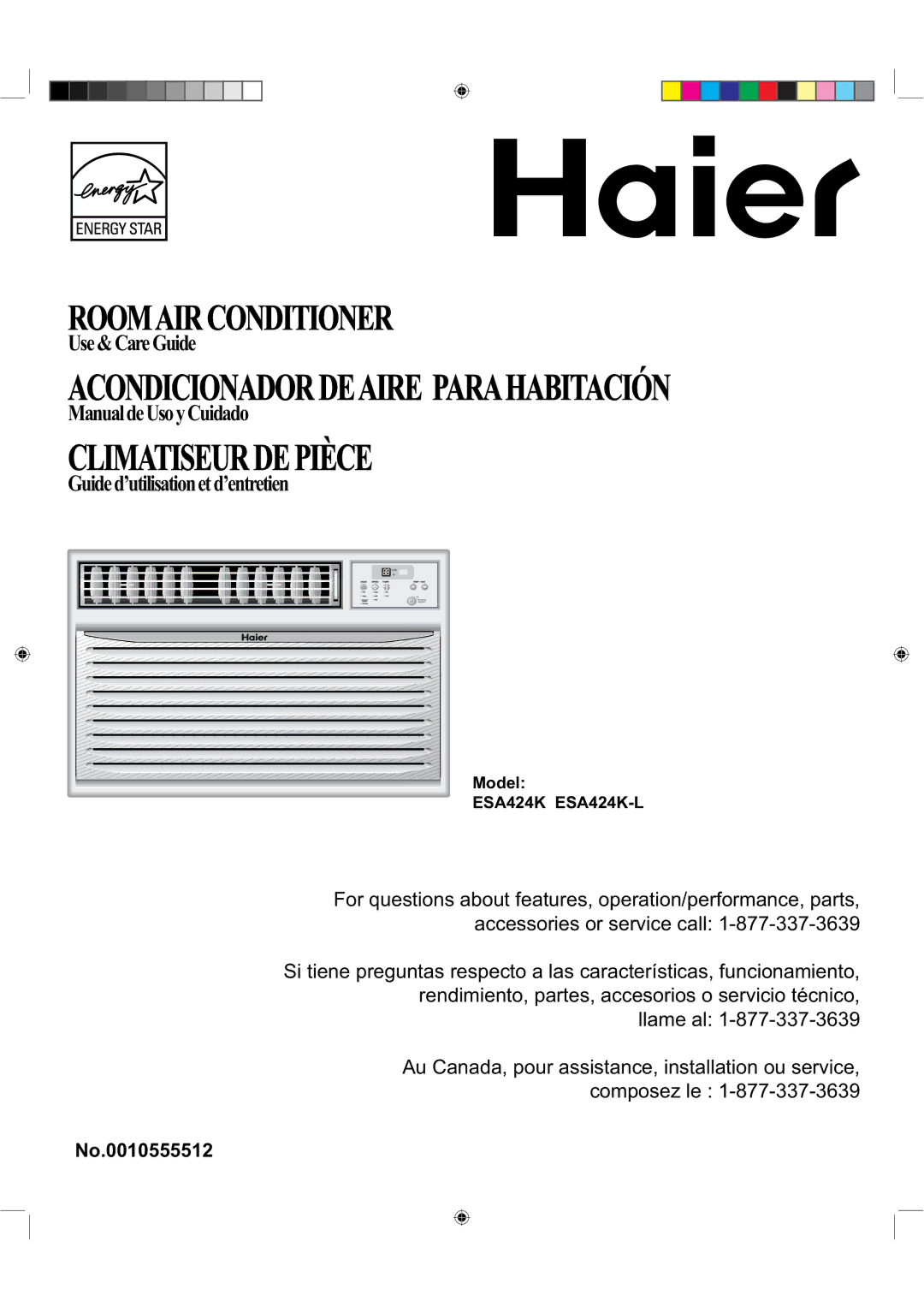 Haier ESA424K-L manual Acondicionadordeaire Parahabitación 