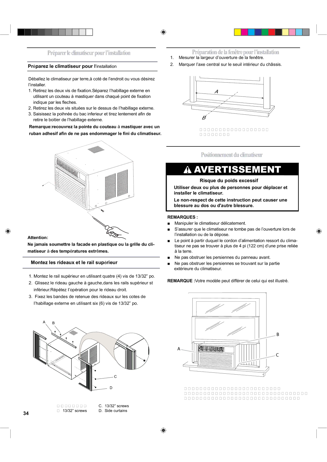 Haier ESA424K-L manual Préparerleclimatiseurpourl’installation, Préparationdelafenêtrepourl’installation 