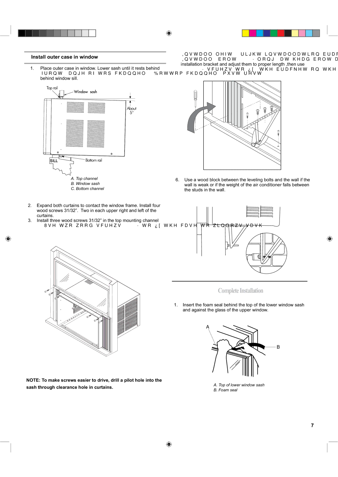 Haier ESA424K-L manual CompleteInstallation, Install outer case in window 