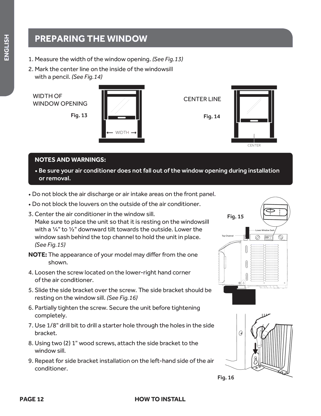 Haier ESAQ408P, ESAQ406P user manual Preparing the Window, Width 