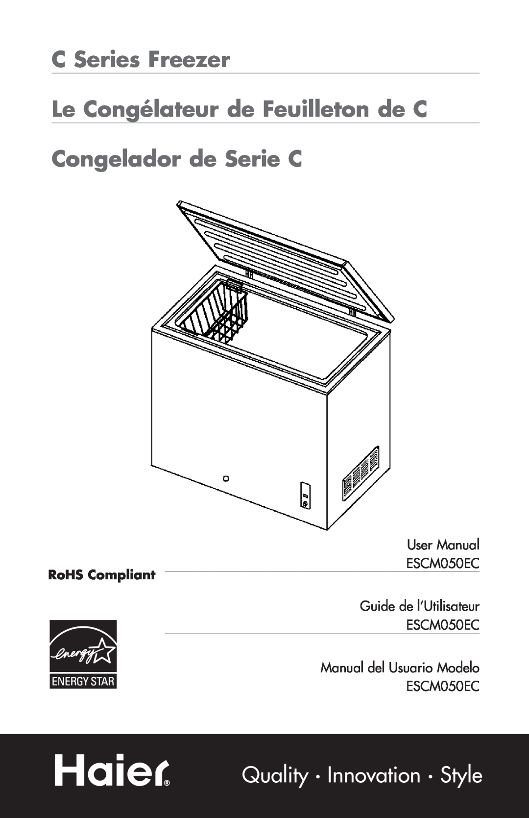 Haier ESCM050EC user manual RoHS Compliant, C Series Freezer, Le Congélateur de Feuilleton de C, Congelador de Serie C 