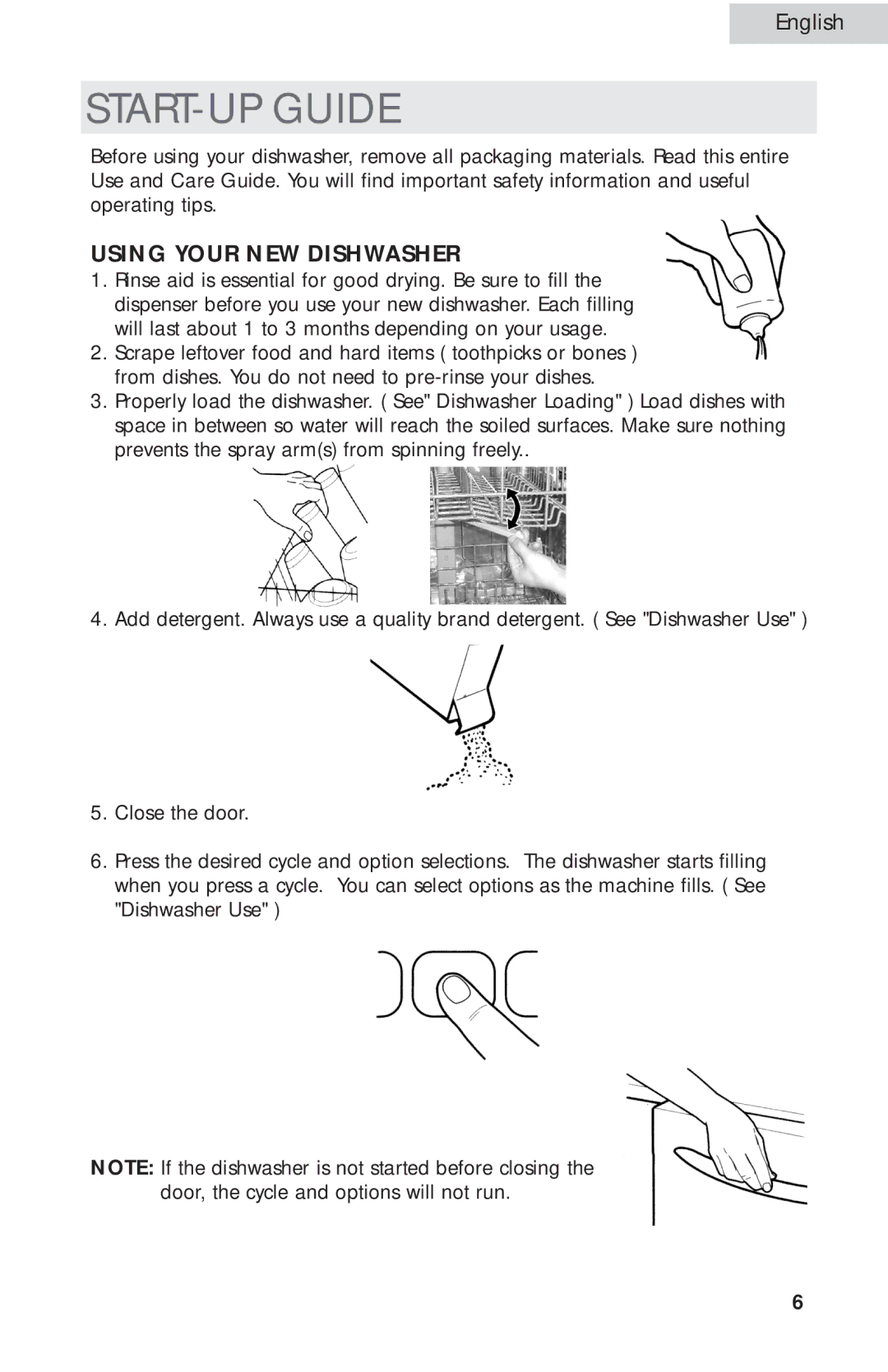 Haier ESD300 user manual START-UP Guide, Using Your NEW Dishwasher 