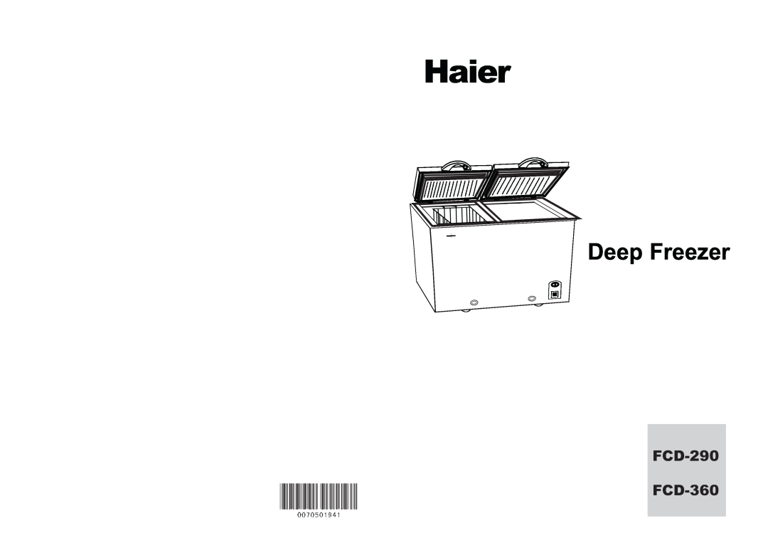 Haier manual Haier, Deep Freezer, FCD-290 FCD-360 