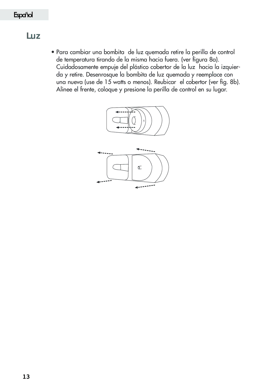 Haier FFAR2L user manual Luz 