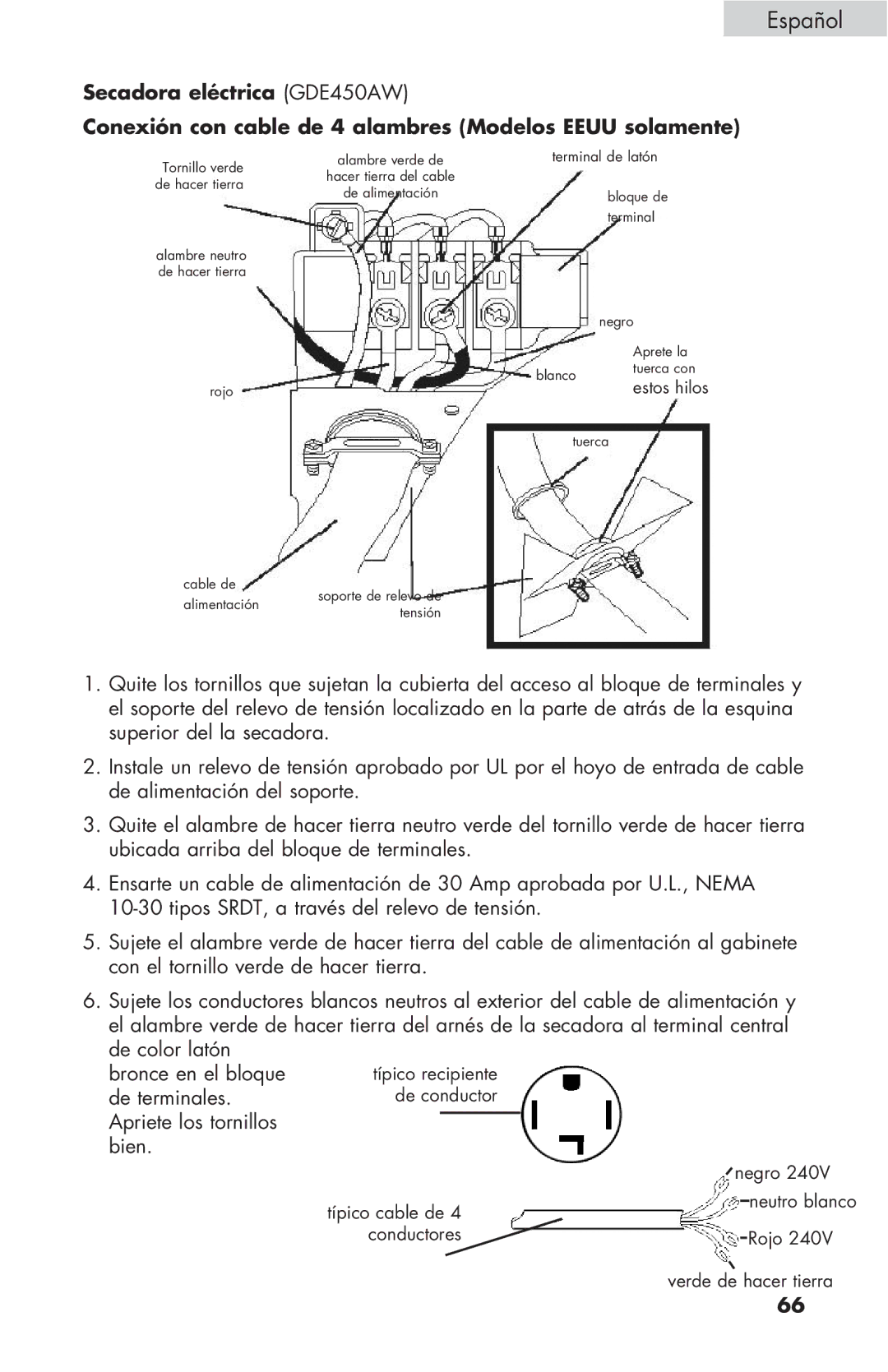 Haier CGDE450AW, GDE/GDG450AW user manual Negro 