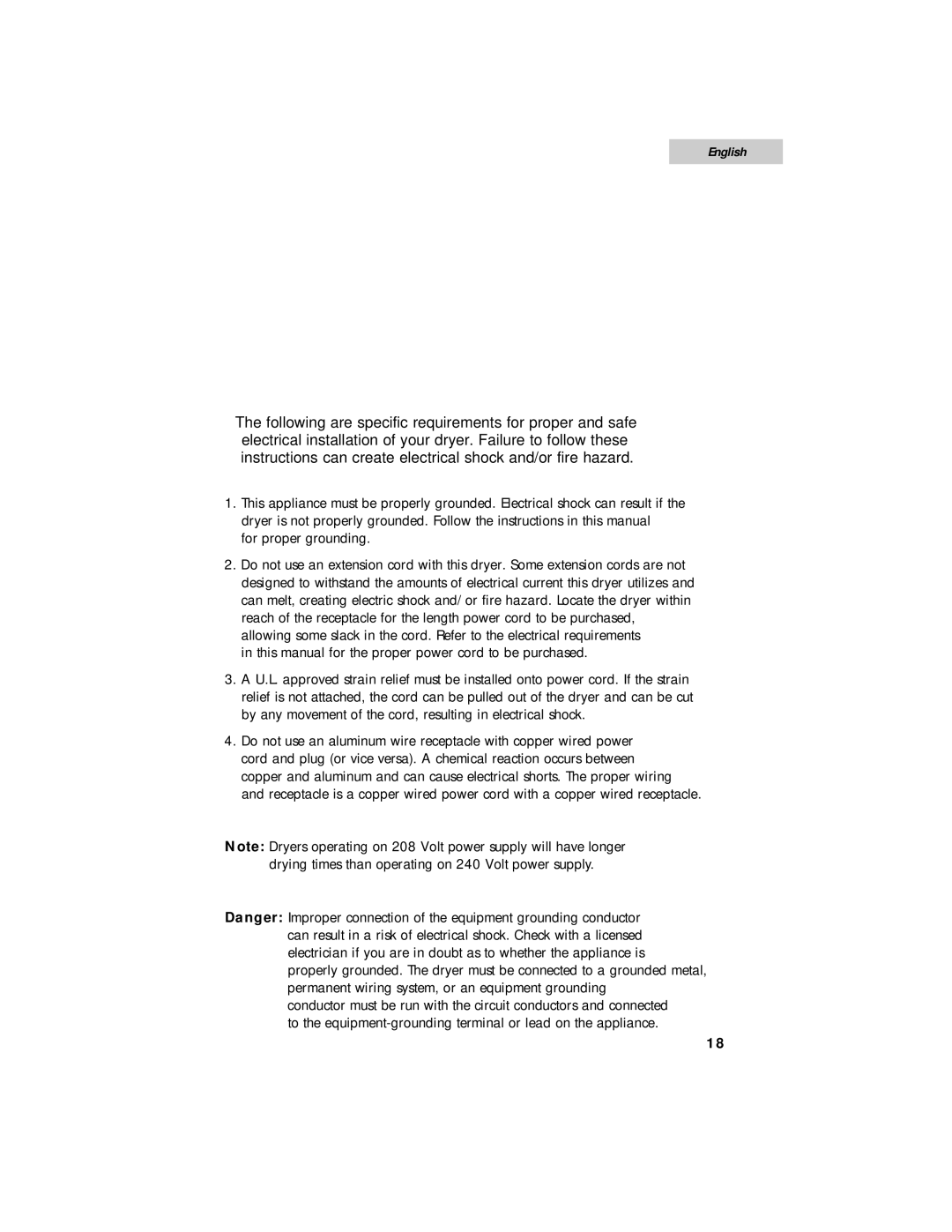 Haier GDZ22-1 user manual Electrical Connections, For proper grounding 