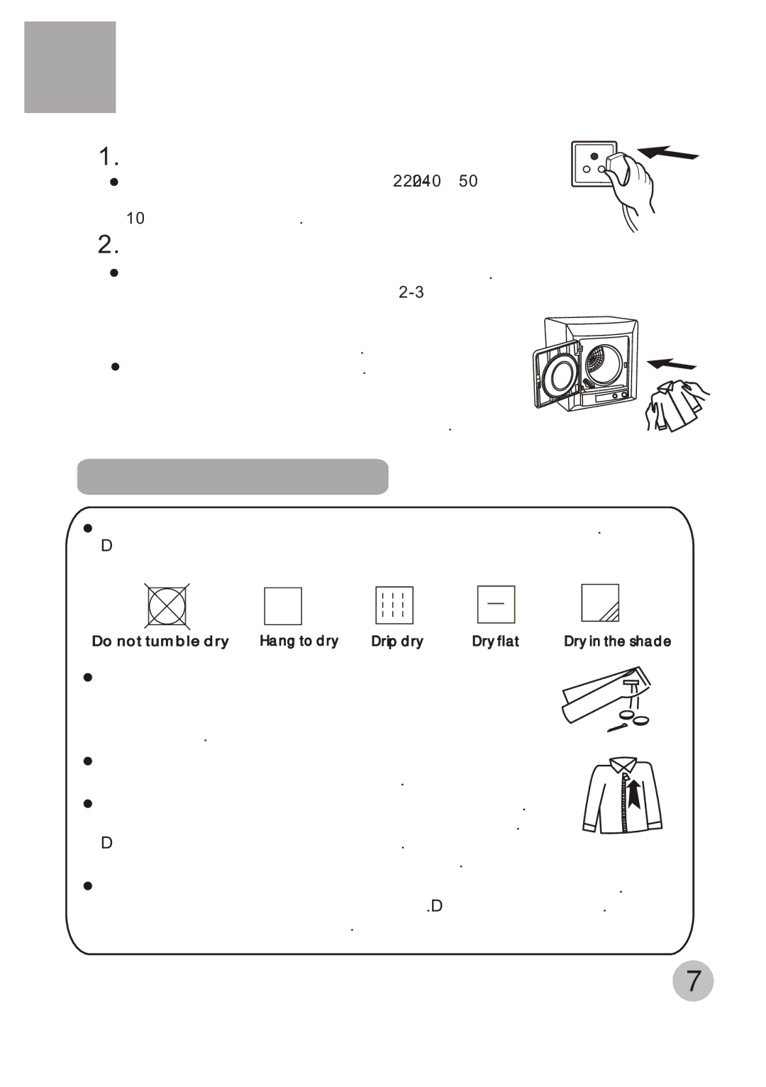 Haier GDZ3.5-1 user manual Using Method, Plug the power cord, Place the dehydrated clothes in your dryer 