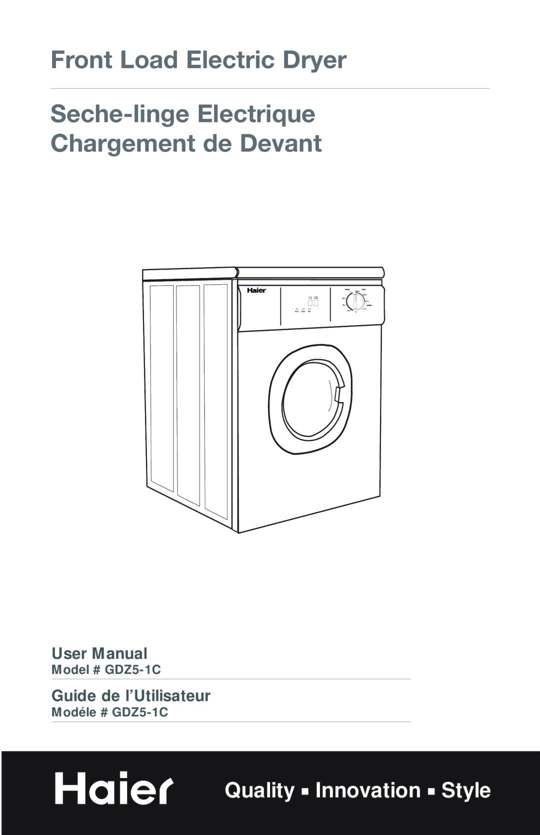 Haier GDZ5-1C user manual Quality Innovation Style 