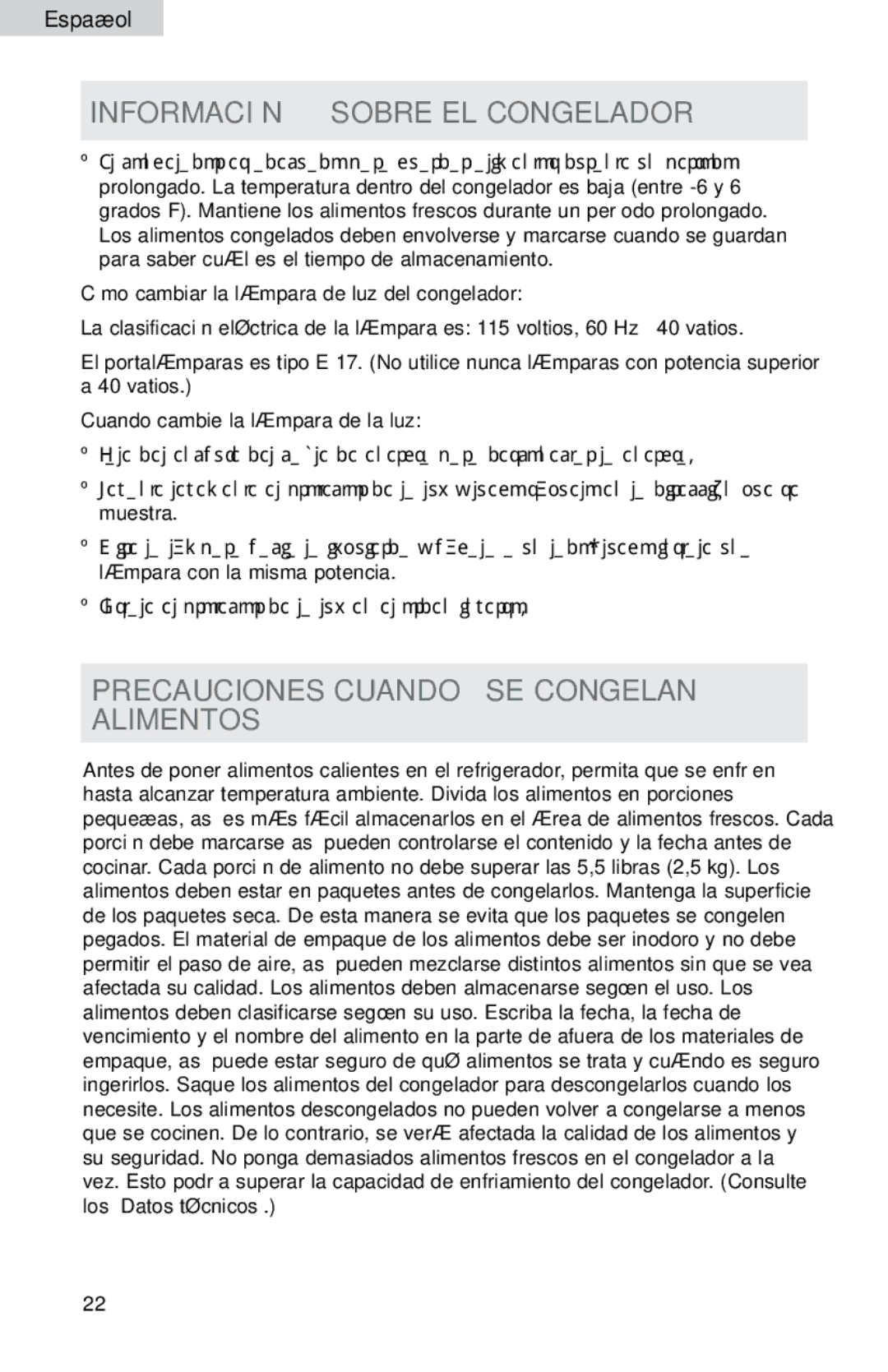 Haier HB21FC45, HB21FC75 user manual Información Sobre EL Congelador, Precauciones Cuando SE Congelan Alimentos 