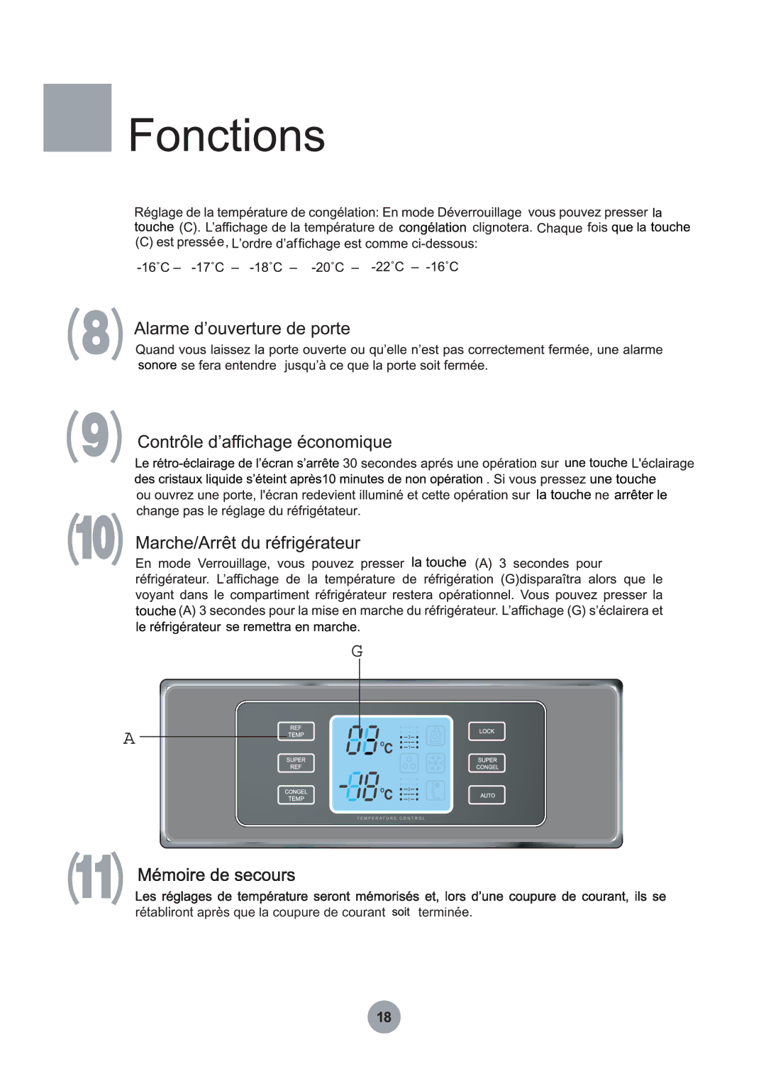 Haier HB21TNN manual Rétabliront après que la coupure de courant termin é 