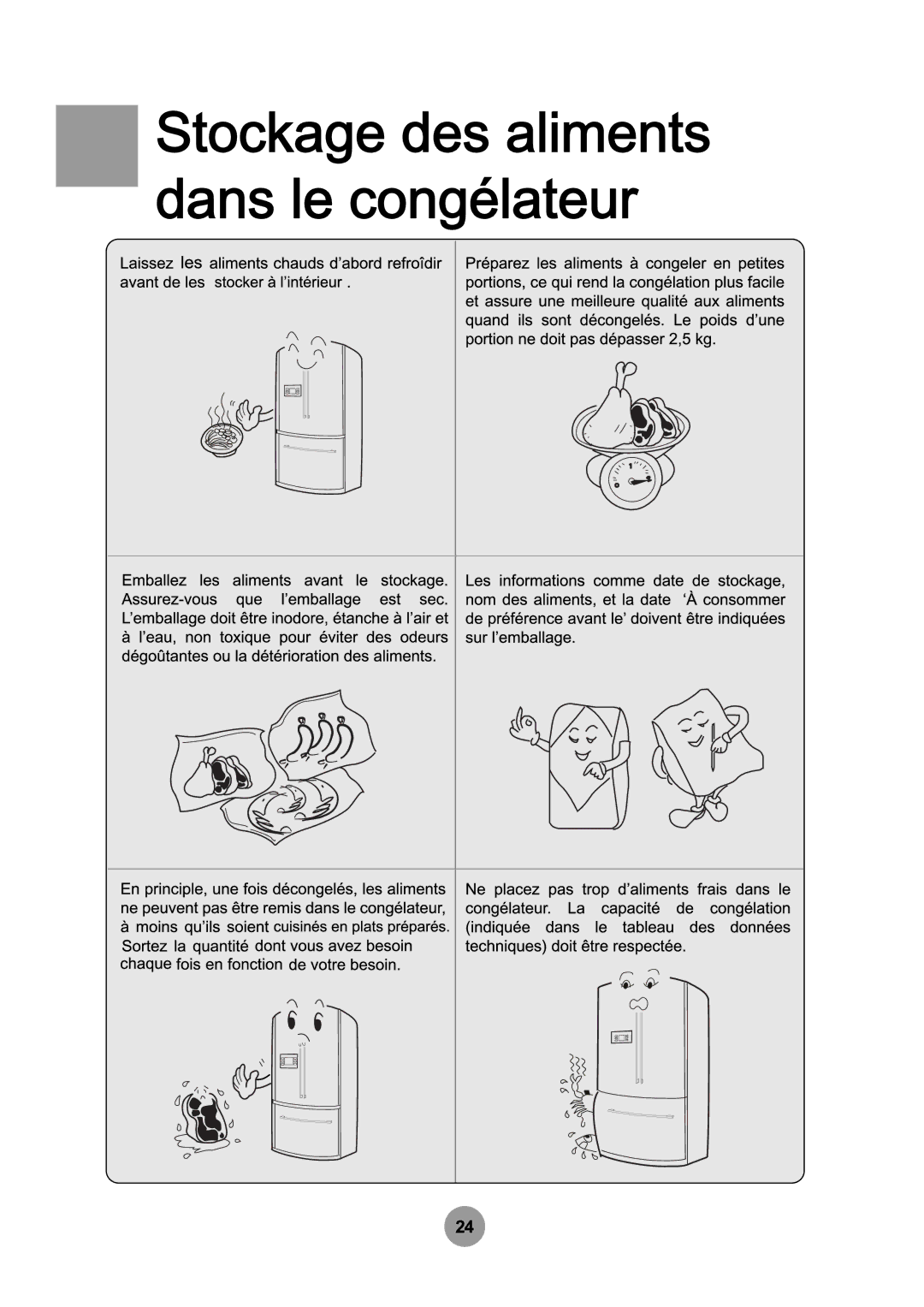 Haier HB21TNN manual Dans le congélateur 