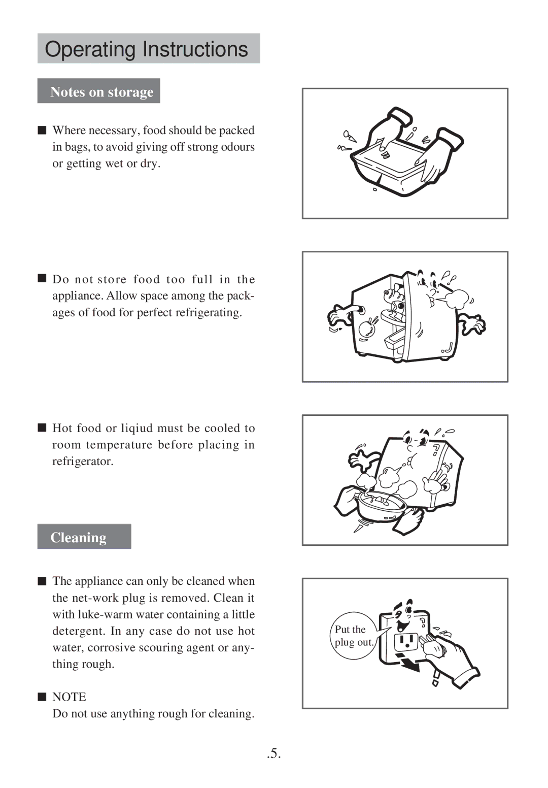 Haier HBF130S operation manual Operating Instructions, Cleaning 