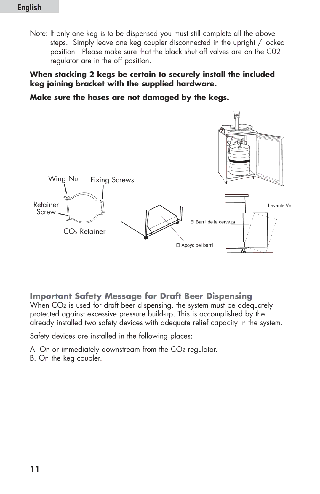 Haier HBF205E user manual Important Safety Message for Draft Beer Dispensing 