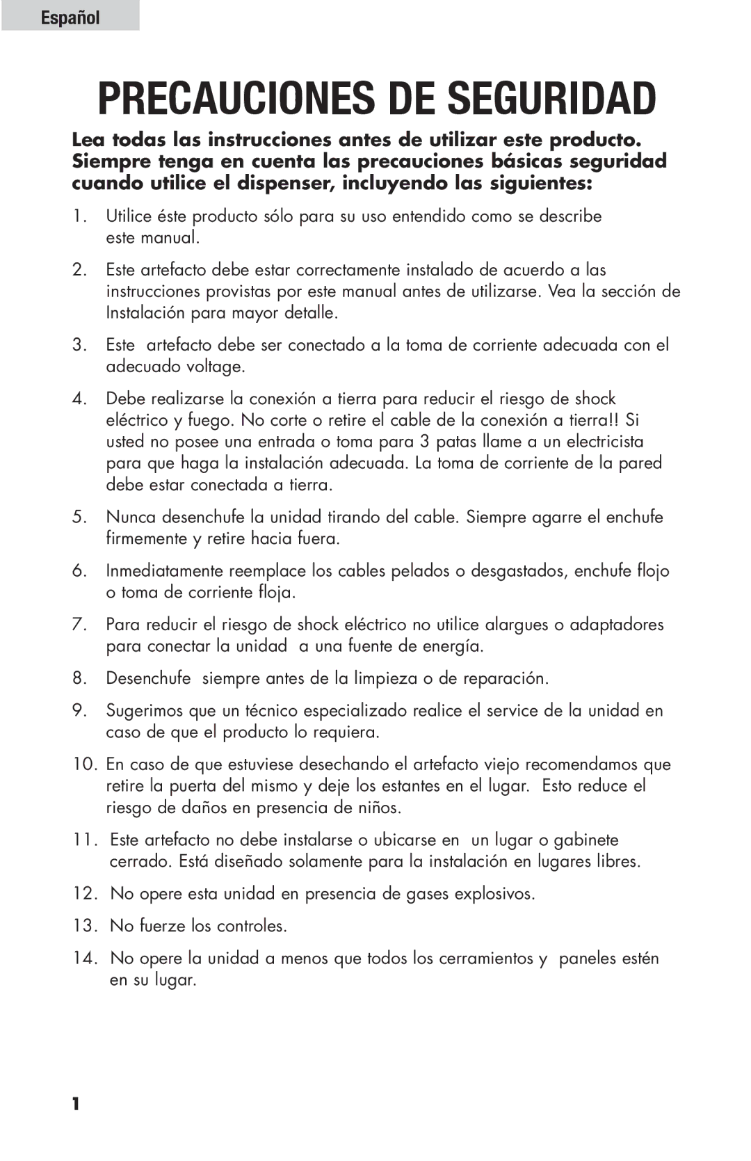 Haier HBF205E user manual Precauciones DE Seguridad, Español 