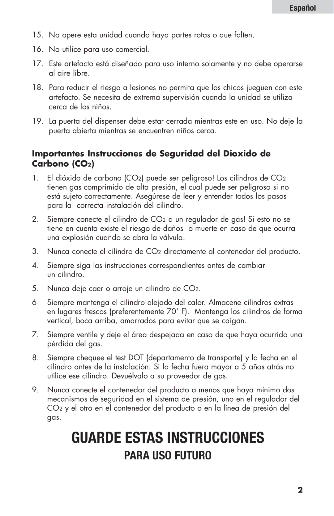 Haier HBF205E user manual Guarde Estas Instrucciones 